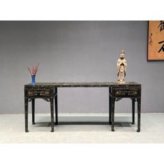 古董老黄花梨家具传世清代海南黄花梨独板平头案大条案明清家具_木桌/几