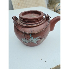 朱新亚制民国绿双腰线梅花壶_紫砂壶_砂轩的小店【7788旧书网】