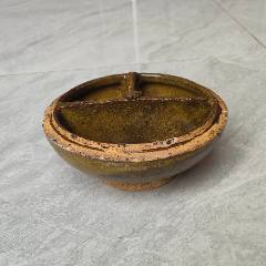 景德镇建国瓷厂黄釉堆白菊花杯一对_黄釉瓷_怀旧时光古玩店【7788红宝书】