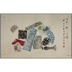 八大山人纸本立轴（猫戏双鱼图）_花鸟国画原作_古韵文房馆【7788旧书网】