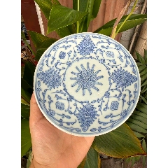 清代青花缠枝花敞口大碗_青花瓷_林邑崇古【7788红宝书】