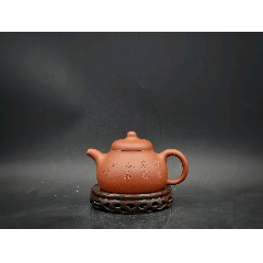 蒋时英】款梅花泥绘纹六方石瓢壶_紫砂壶_霁月古玩【7788旧书网】