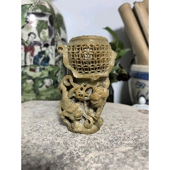 老货精品。篆刻家【友竹】作寿山石田黄石原石原色摆件_寿山石_文玩字画