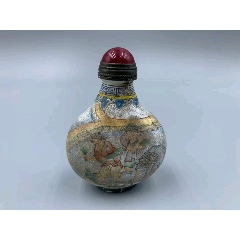 天然水晶内画财神像鼻烟壶_旧鼻烟壶_炳煌堂【7788红宝书】