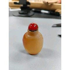 青花釉里红人物鼻烟壶，底款“康熙年制”_旧鼻烟壶_程饶金【7788旧书网】