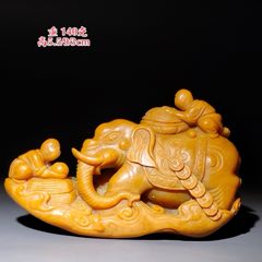 清代老寿山石白田黄印章【张照】款，尺寸2.5-2.2厘米重41.8克，包老保