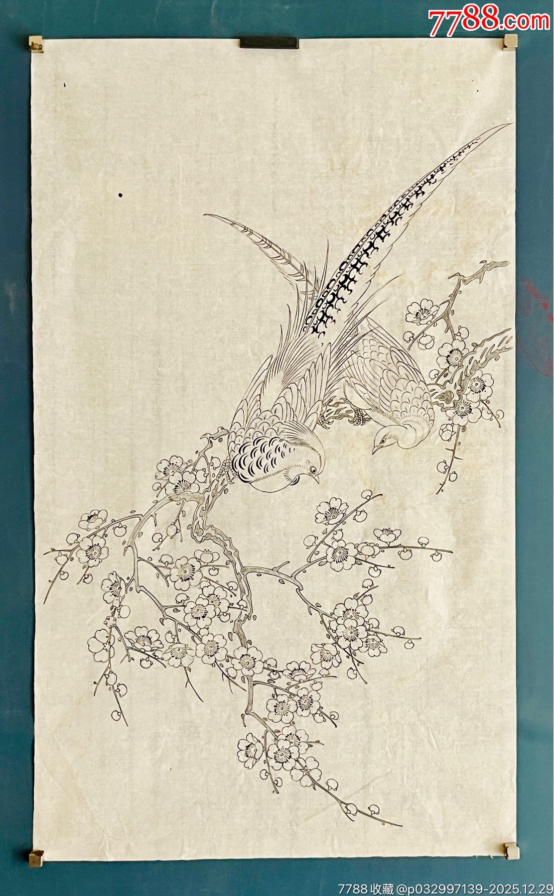白描花鸟湘绣画稿-价格:200元-se110070707-花鸟国画原作-零售-7788收藏__收藏热线