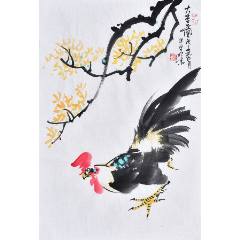 陈石舟，八十年代花卉工笔画《花光蝶影图》国画书法古玩字画装饰挂画