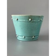 清代天青釉鼓钉洗，全品，高14.6厘米，口径19.9厘米，1800元-蓝釉瓷