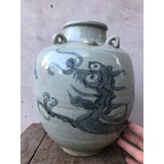 清代青花壶大号清代壶清代龙纹壶清代花纹壶清代酒壶老壶老酒壶老青花壶