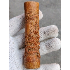 民俗/手工/收藏/文房用品/竹雕双鹿笔筒_其他竹制品_怀旧时光古玩店