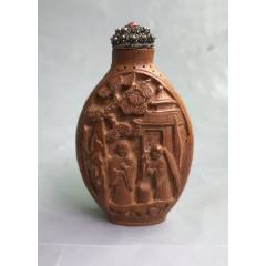 莲花花鸟鼻烟壶_旧鼻烟壶_玉香亭【7788红宝书】