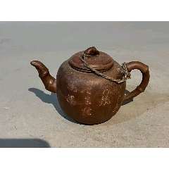 蒋时英】款梅花泥绘纹六方石瓢壶_紫砂壶_霁月古玩【7788旧书网】