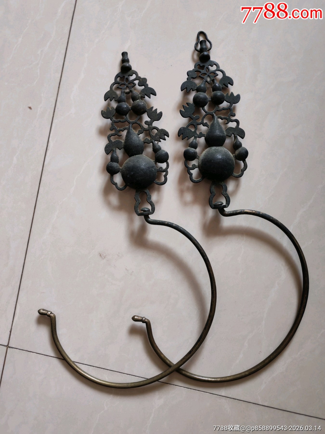 一对帐钩中的精品.白铜葫芦勾-价格:520元-se111089551-铜杂件-零售-7788收藏__收藏热线