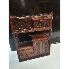 老黄花梨家具古董老木器清代海黄插屏风多宝阁博古架明清老家具_木架