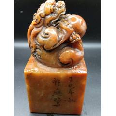 旧藏寿山桃花冻老印章，印文:惟心造_寿山石印_点石成金印章【7788旧书网】