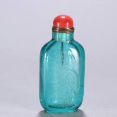 青花釉里红人物鼻烟壶，底款“康熙年制”_旧鼻烟壶_程饶金【7788旧书网】