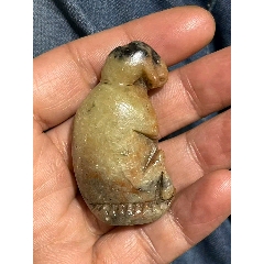老货精品。篆刻家【友竹】作寿山石田黄石原石原色摆件_寿山石_文玩字画