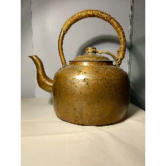 清代老铜提梁壶_铜壶/铜瓶_博古状元老货店【7788植绒画】
