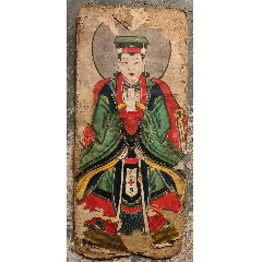 吴道子精品手绘老绢敬佛图，吴道子唐代著名画家书法家，世人尊称，画圣