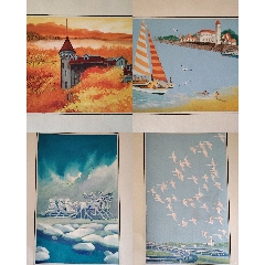 古玩字画收藏古董书画收藏精品老书画包邮_山水国画原作_花梨紫檀宫