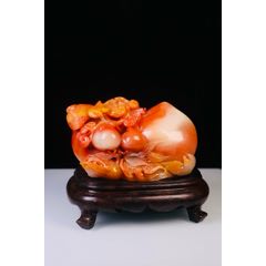 清代老寿山石印章，印文【愧卿】尺寸47-45厘米，重195.5克克，包老保真
