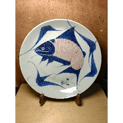 相当民国时期的日本青花描金彩八角特大盘_青花瓷_老货古玩店【7788旧书网】