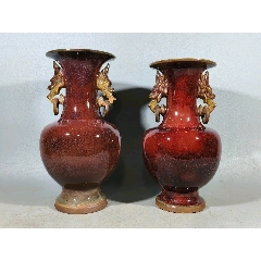 朱砂花瓶_红釉瓷_松哥古玩玉器店【7788旧书网】