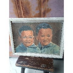 油画原画　30cm 「格子小人」 油画_油画原画_作品欣赏_收藏价值_7788字画网
