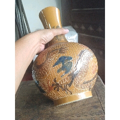 大清康熙年制款墨地五彩方瓶_旧瓷器_福州林氏古玩店【7788红宝书】