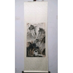 小仓秀甫，日式风格茶挂风景画《富士山》国画书法古玩字画装饰挂画
