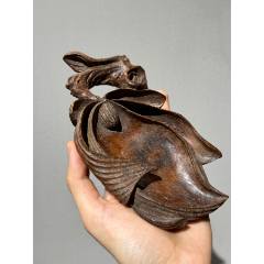 竹根雕布袋和尚坐像高7.8cm，长9.5cm，宽8.5cm-竹雕像-7788旧书网