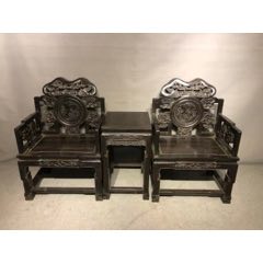 清代海南黄花梨太师椅古董木器明清家具实木家具古玩老物件-木椅/凳