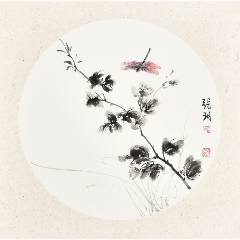 张大千（款），大幅泼墨中堂画《荷花图》国画书法古玩字画装饰挂画。纸