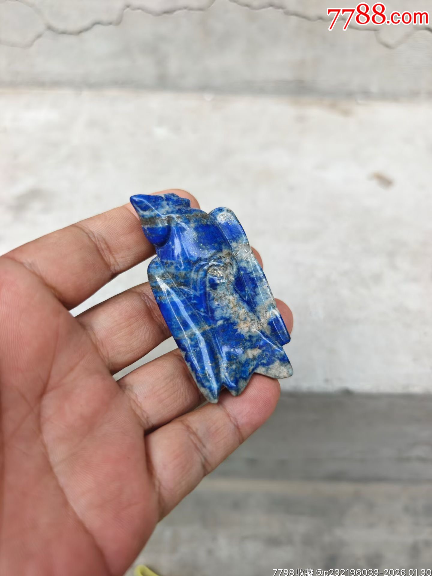 辽金时期青金石玄鸟把件品相不错-青金石-7788水烟壶
