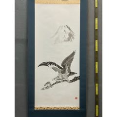 慧儿，七十年代工笔花鸟中堂《富贵万年图》国画书法古玩字画装饰挂画