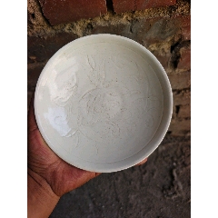 宋代土定剔花双鱼浅盘完整氧化痕迹明显尺寸见图-碗/盘/碟-7788挂钟收藏