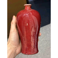 古玩老货】清代红釉描金琴炉此器型规整，做工精美，品完好-红釉瓷-7788