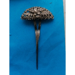 清代老银竹节花卉步摇发簪_银簪_时代新居民【7788旧书网】