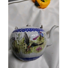 民国粉彩花鸟西瓜罐_旧瓷器_听松斋【7788旧书网】