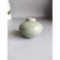 70年代精品出口创汇孔雀绿釉贵妃笑梅瓶，古董古玩收藏，包老包真_绿釉