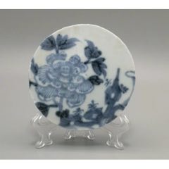 清康熙花開富貴青花瓷標直徑9.5厘米包老保真寓意吉祥