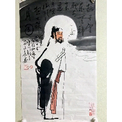 吴道子精品手绘老绢敬佛图，吴道子唐代著名画家书法家，世人尊称，画圣