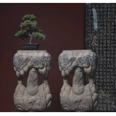 青石～祥云鹿鹤同春【花几/石几】-石鼓/石墩-7788画报