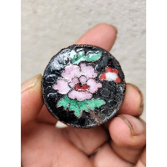 日本七宝烧｜安藤七宝店谨制｜铜胎珐琅｜花卉挂屏｜日式茶室装饰_其他