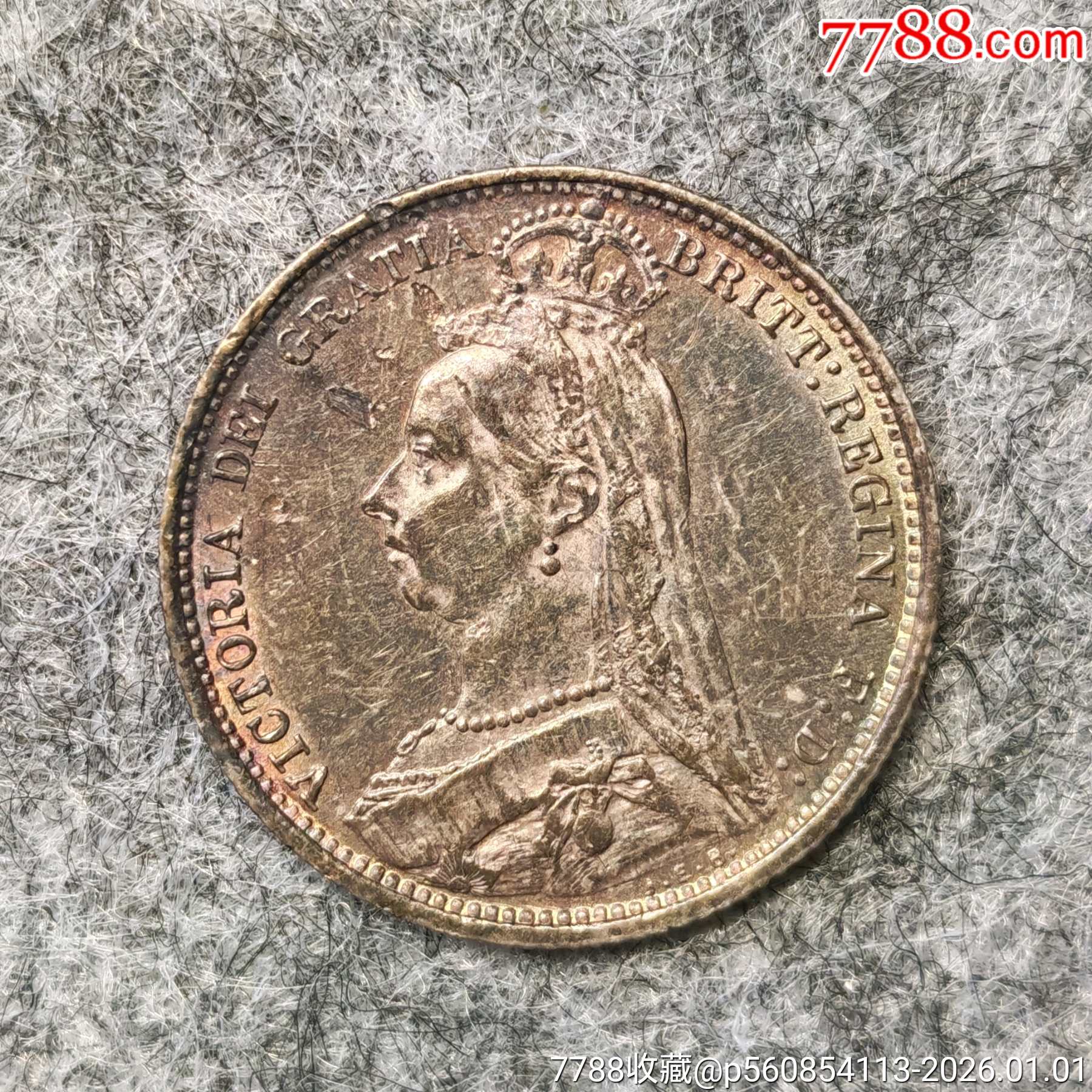 英国1887年维多利亚女王1先令银币-英国钱币-7788钱币网