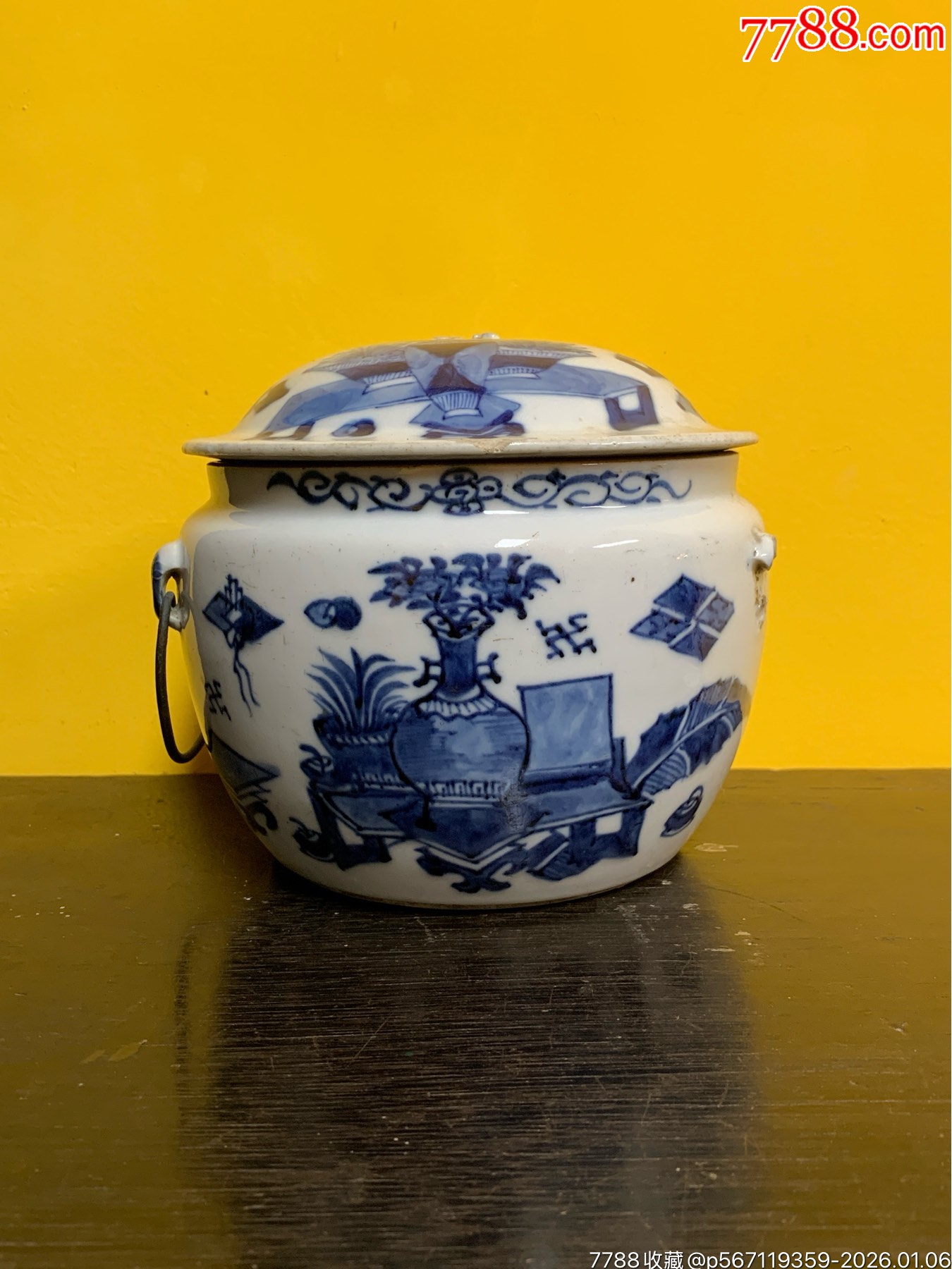 清-博古纹青花罐-价格:500元-au43723383-青花瓷 -加价-7788收藏__收藏热线