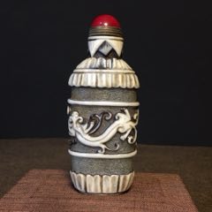 乾隆年制斗彩龙纹鼻烟壶_旧鼻烟壶_乡下寻宝叁店【7788红宝书】