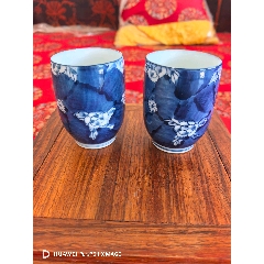 七十年代梧桐山水船型贡盘_青花瓷_丁一晚清民国瓷杂店【7788旧书网】