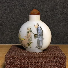 琉璃内画趣味图鼻烟壶，不议价_旧鼻烟壶_真玉商铺【7788红宝书】